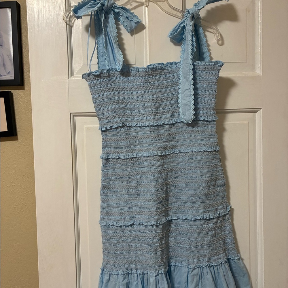 Chelsea & Violet Sky Blue Smocked Dress